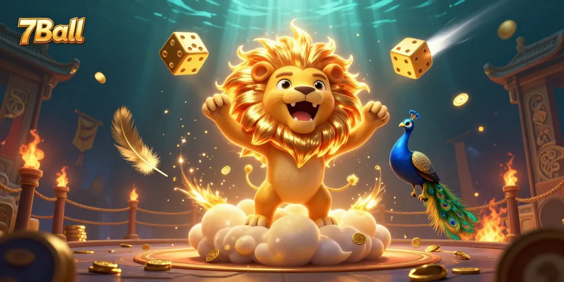 Experience thrilling gameplay with 7Ball in this vibrant casino-themed 3D illustration.