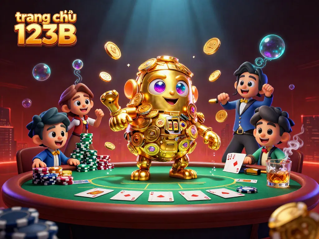 Experience thrilling gaming at trang chủ 123B with a vibrant 3D casino scene and dynamic characters.