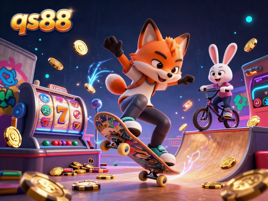 Experience qs88 with vibrant slots and a playful atmosphere in a dynamic casino scene.