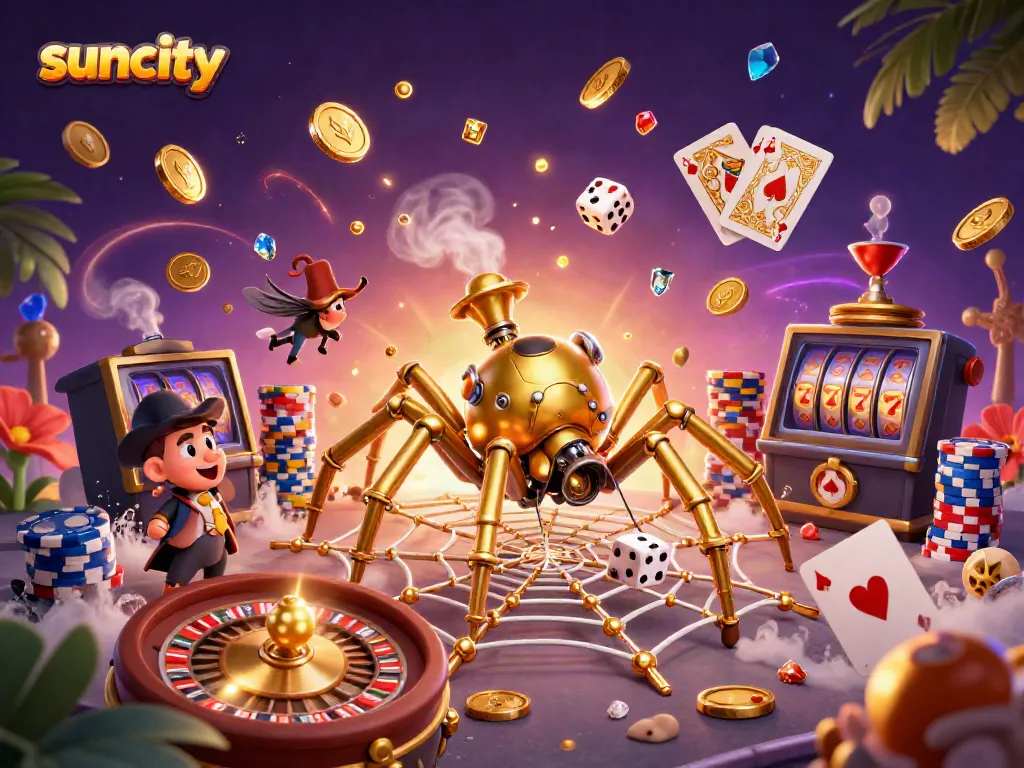 Experience suncity's vibrant casino scene with immersive gaming elements and intricate design.