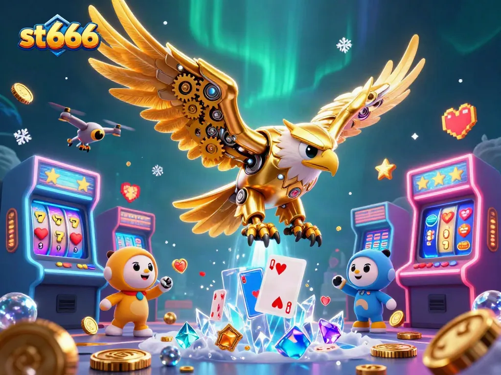 Experience winning strategies at st666 with a vibrant 3D gaming illustration featuring dynamic casino elements.