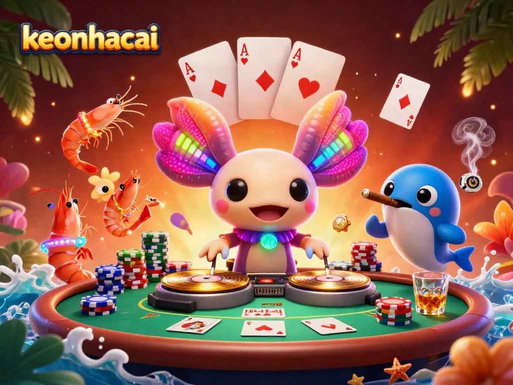 Engage in keonhacai with vibrant gaming elements and dynamic underwater scenes showcasing excitement.