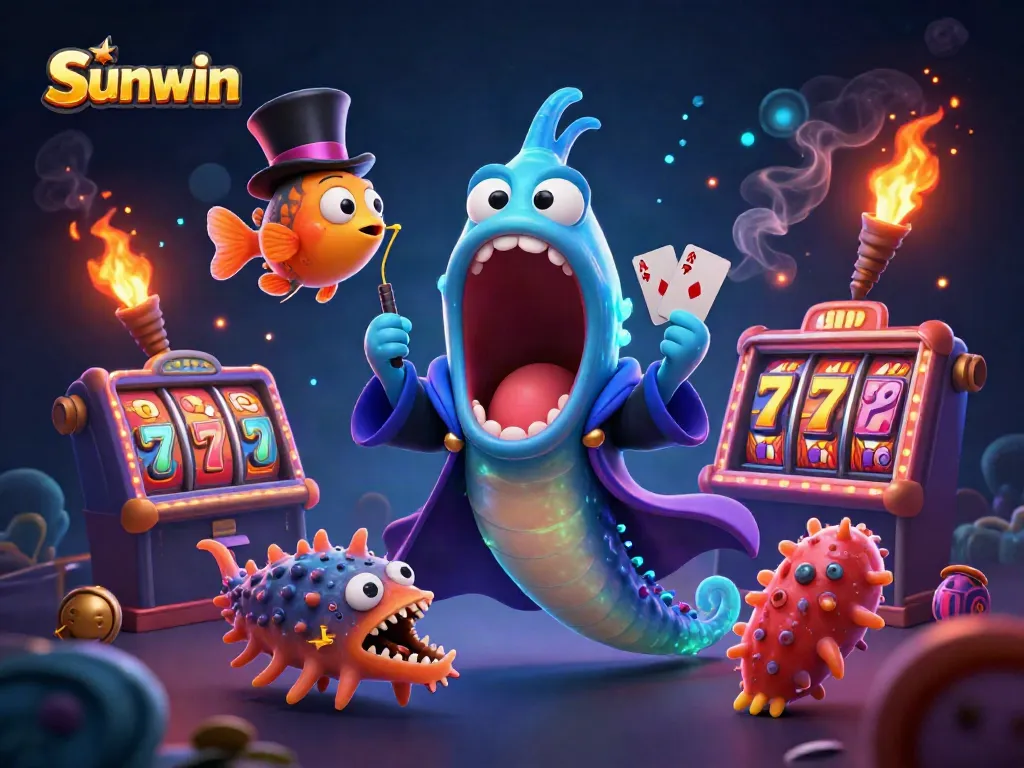 Engage with Sunwin's vibrant casino scene featuring animated characters and rich game elements.