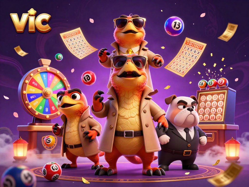 Win exciting prizes with vic at a colorful casino adventure filled with lottery fun!