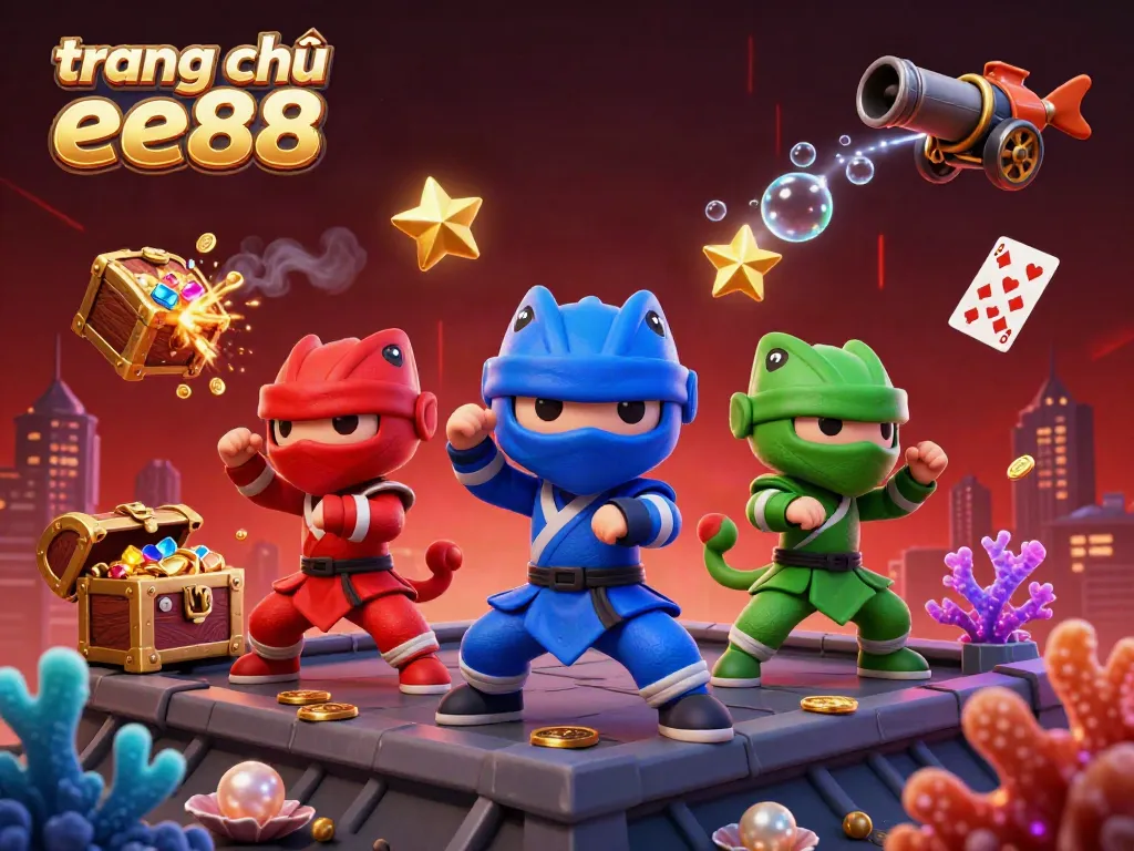 Experience thrilling online gaming at trang chủ ee88 with ninja chameleons engaging players in vibrant settings.