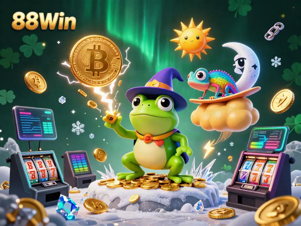 Experience winning moments at 88Win with a magical digital scene featuring coins and vibrant casino elements.
