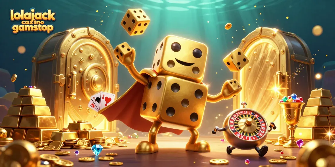 Experience the thrill of lolajack casino gamstop with an exciting golden dice scene, featuring lively characters and dazzling treasures.