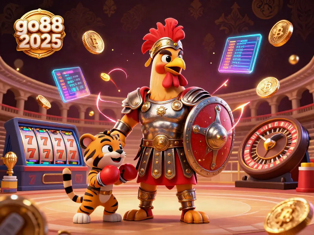 Experience the excitement of go88 2026 as the gladiator rooster faces challenges in a vibrant casino arena.