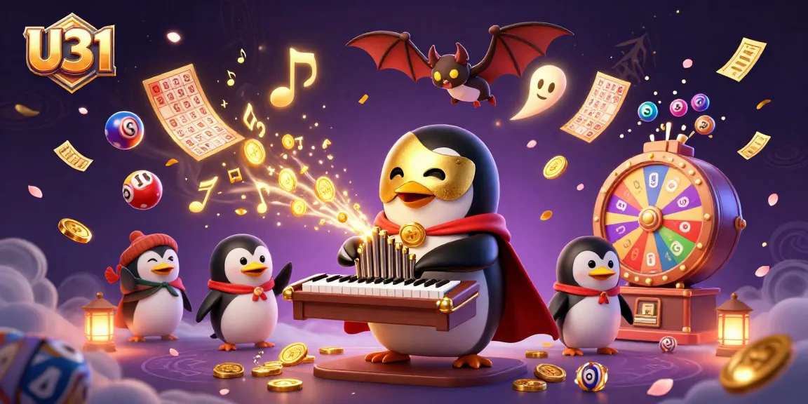 Experience the thrill of winning with U31 in a lively casino scene filled with vibrant lottery elements.
