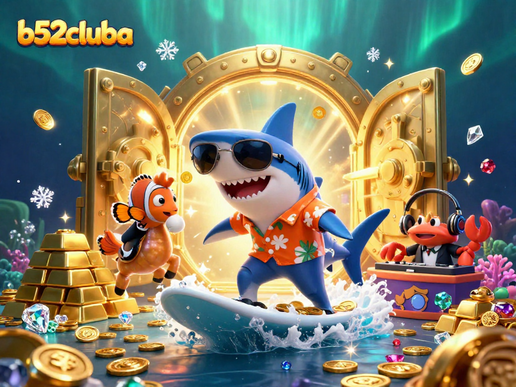 Join b52cluba for thrilling casino games surrounded by vibrant underwater action and treasures.