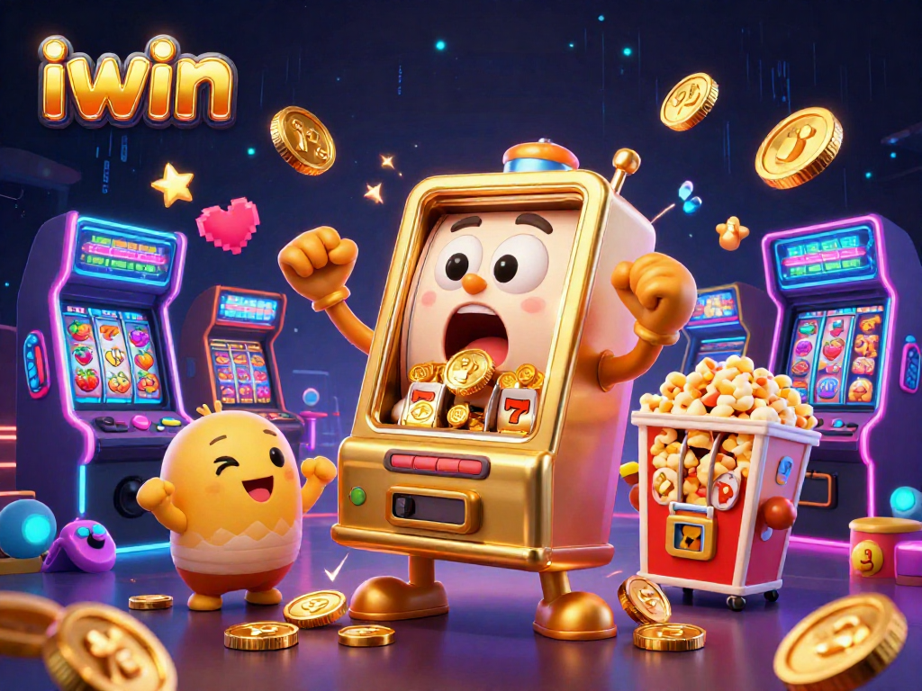 iwin jackpot celebration with 3D slot machines and exciting gaming elements