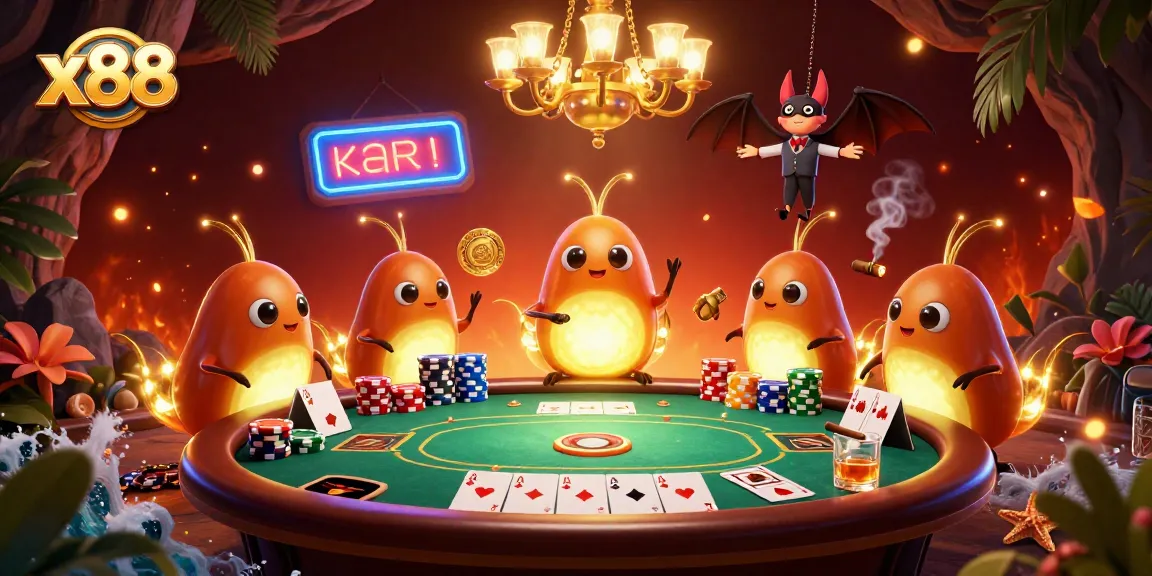 x88 illuminates a vibrant cave casino, featuring glowworms and poker elements amidst stunning 3D details.
