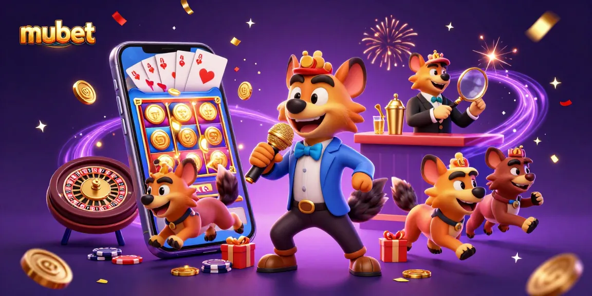 Engage with mubet at a vibrant comedy casino featuring hyenas in a fun-packed scene.