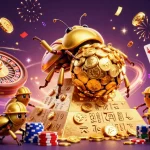 Xem thêm exciting casino action as a golden dung beetle rolls coin-filled pyramids with dynamic gaming elements.