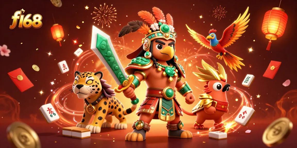 Experience thrilling gameplay at f168 with Aztec warriors and vibrant casino elements.
