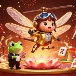 Experience the thrill of go88 tài xỉu with dynamic gaming visuals featuring a dragonfly pilot and casino elements.