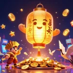 Engage in thrilling gameplay with vs-bet's vibrant casino scene, featuring golden lanterns and dynamic game elements.