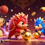BettingSitesNotOnGamStop.uk guide shows rival pangolins bowling through poker chips in a vibrant 3D scene.