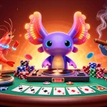 Engage with the j188 bookmaker in this vibrant 3D scene of a casino, showcasing exciting gaming elements.