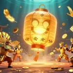 Experience winning strategies at 9bet with a vibrant casino scene featuring golden lantern spirits.
