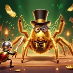 Spin at crazyvegas with a golden tarantula and beetle knight amidst exciting slots.
