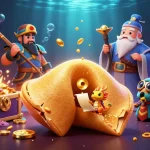 Engage with siempreeslunes through a vibrant 3D illustration showcasing exciting casino elements and characters.