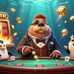 Engage in thrilling gameplay at 11WIN's underwater casino featuring colorful characters.