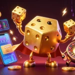 Experience exhilarating wins at 11WIN with a dynamic 3D illustration of festive casino elements.