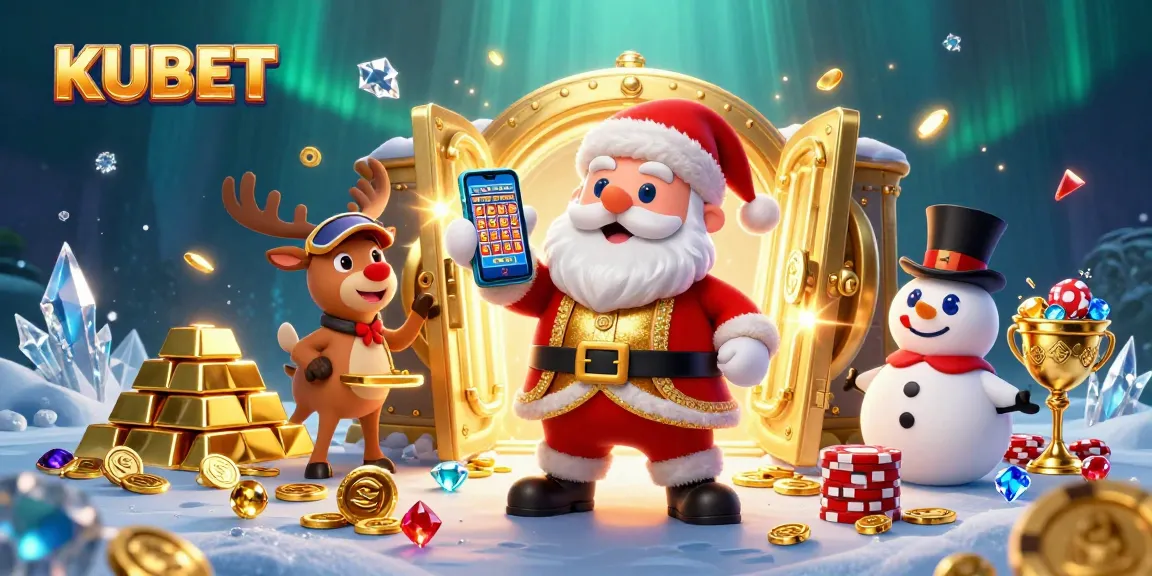 Join the festive celebration with KUBET's jackpot winning action in a vibrant casino setting!
