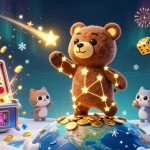 Engage in MM88 casino fun with vibrant 3D illustrations of games, jackpots, and lucky symbols.